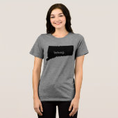 コネチカット州マップ所属 トライブレンドTシャツ (正面全面)