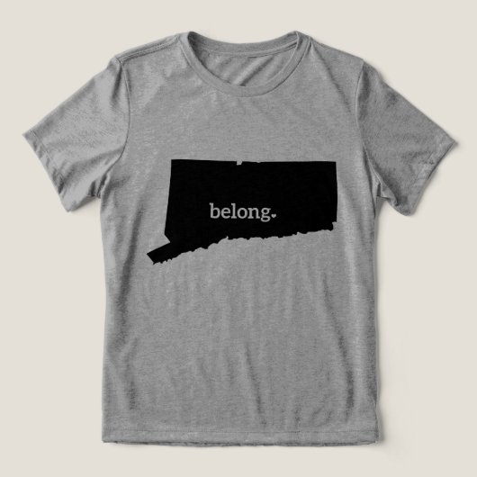 コネチカット州マップ所属 トライブレンドTシャツ (デザイン正面)
