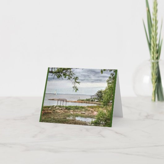 コネチカット州マディソン。シービュービーチ。Thank You Car サンキューカード (正面)