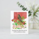 コネチカット州ロビンローレルフラワーからの愛の送信 ポストカード (スタンド正面)