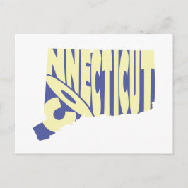 コネチカット州名ワードアートイエロー ポストカード