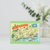 コネチカット州地図はがき ポストカード (スタンド正面)