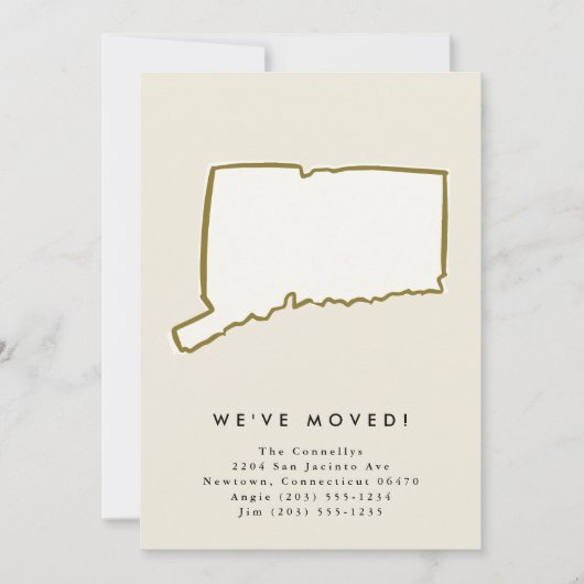コネチカット州引っ越しましたハンドドロー移動 案内状 (正面)