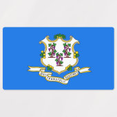 コネチカット州旗のある愛国的なラベル州 ラベル (デザイン2)