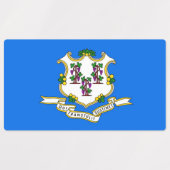 コネチカット州旗のある愛国的なラベル州 ラベル (デザイン1)