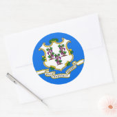 コネチカット州旗のシール ラウンドシール (封筒)