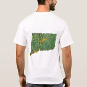 コネチカット州旗の地図シティTシャツ Tシャツ (裏面)