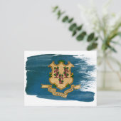 コネチカット州旗はがき ポストカード (スタンド正面)