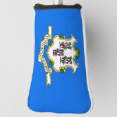 コネチカット州旗を持つゴルフパターカバー ゴルフヘッドカバー (回転90)