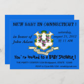 コネチカット州旗を持つベビーシャワー招待状 招待状 (正面/裏面)