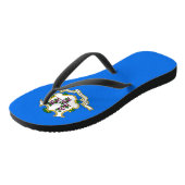 コネチカット州旗を持つ大人のスリムストラップ ビーチサンダル (アングル)