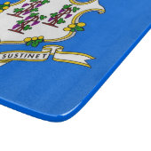 コネチカット州旗を持つ小さなガラス板 カッティングボード (角)