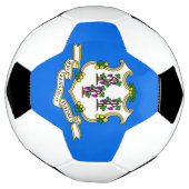 コネチカット州旗を持つ愛国的なサッカーボール サッカーボール (回転)