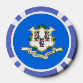 コネチカット州旗を持つ愛国的なトランプのポーカーチップ ポーカーチップ (裏面)