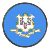 コネチカット州旗を持つ愛国的なホッケーパック アイスホッケーパック (正面)