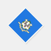 コネチカット州旗を持つ愛国的な紙ナプキン スタンダードカクテルナプキン (角)