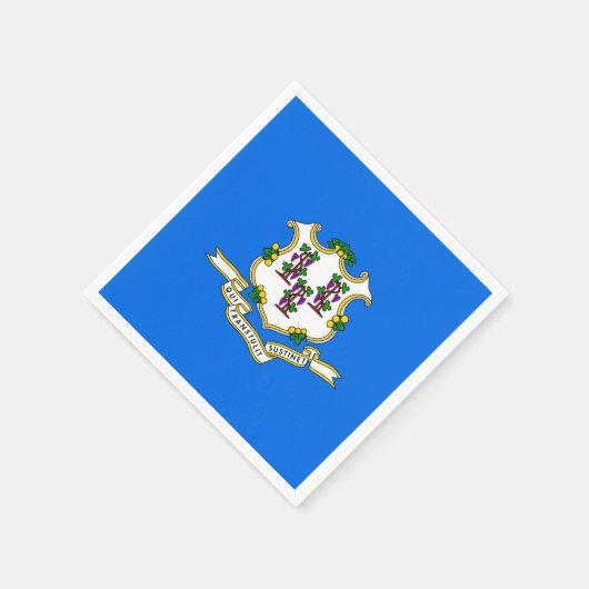 コネチカット州旗を持つ愛国的な紙ナプキン スタンダードカクテルナプキン (角)