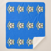 コネチカット州旗を持つ愛国的シェルパ毛布 シェルパブランケット (正面)