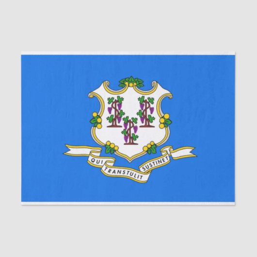 コネチカット州旗を持つ愛国的ティッシュペーパー 薄葉紙 (正面)