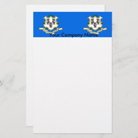 コネチカット州旗を持つ文房具 便箋 (正面/裏面)