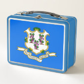 コネチカット州旗を持つ金属ステンレス弁当箱 メタルランチボックス (正面)