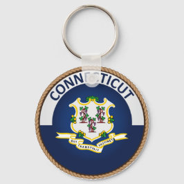 コネチカット州旗シール州 キーホルダー