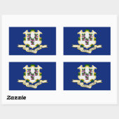 コネチカット州旗ステッカー 長方形シール (シート)