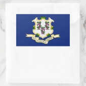 コネチカット州旗ステッカー 長方形シール (バッグ)