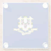 コネチカット州旗デザインデコール ガラスコースター (裏面)