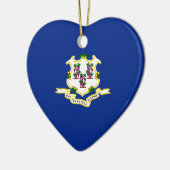 コネチカット州旗デザインデコール セラミックオーナメント (左)