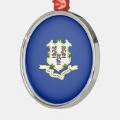 コネチカット州旗デザインデコール メタルオーナメント (左)