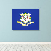 コネチカット州旗デザイン キャンバスプリント (インサイチュ (ウッドフロア))