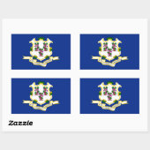 コネチカット州旗デザイン 長方形シール (シート)