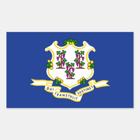 コネチカット州旗デザイン 長方形シール (正面)