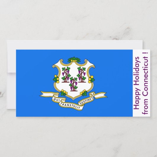 コネチカット州旗、アメリカからのハッピーホリデー シーズンカード (正面)