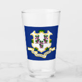 コネチカット州旗 タンブラーグラス (正面)