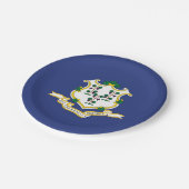 コネチカット州旗 ペーパープレート (アングル)