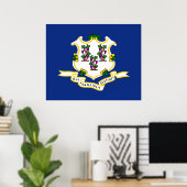 コネチカット州旗 ポスター (ホームオフィス)