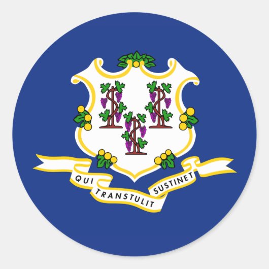 コネチカット州旗 ラウンドシール (正面)