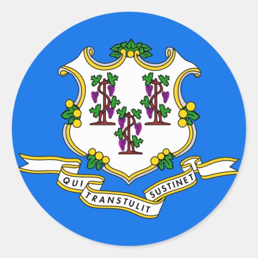 コネチカット州旗 ラウンドシール (正面)