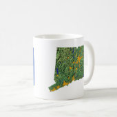 コネチカット州旗+地図マグカップ コーヒーマグカップ (正面右)