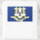 コネチカット州旗 長方形シール (バッグ)