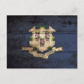 コネチカット州旧木目国旗 ポストカード (正面)