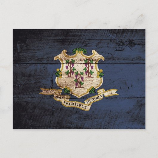 コネチカット州旧木目国旗 ポストカード (正面)
