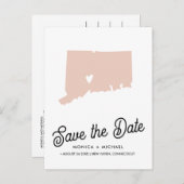 コネチカット州目的地ウェディング任意の色！ 案内ポストカード (正面/裏面)