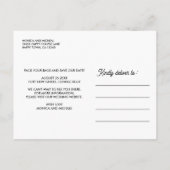 コネチカット州目的地ウェディング任意の色！ 案内ポストカード (裏面)