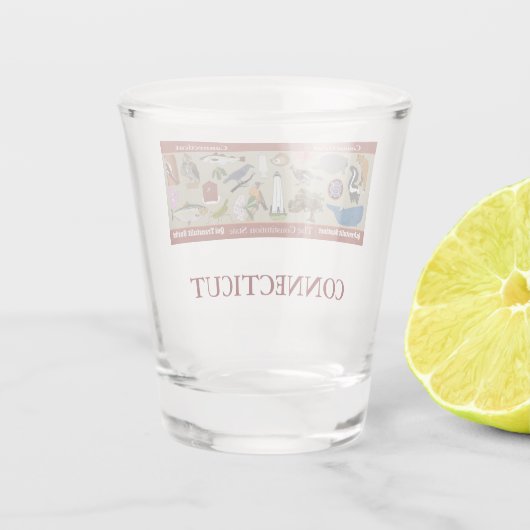 コネチカット州記念撮影ガラス ショットグラス (裏面)