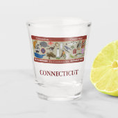コネチカット州記念撮影ガラス ショットグラス (正面)