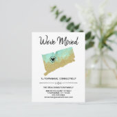 *~*コネチカット州 || 新しいアドレス – 移動 案内ポストカード (スタンド正面)