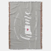 コネチカット州 自宅 おしゃれなパーソナライズ スローブランケット (正面縦)